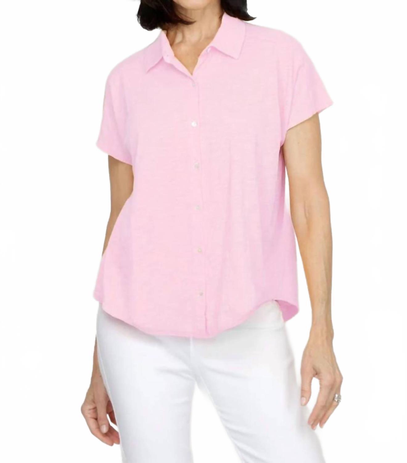 New Elliott Lauren Button Front Tee In Petal
